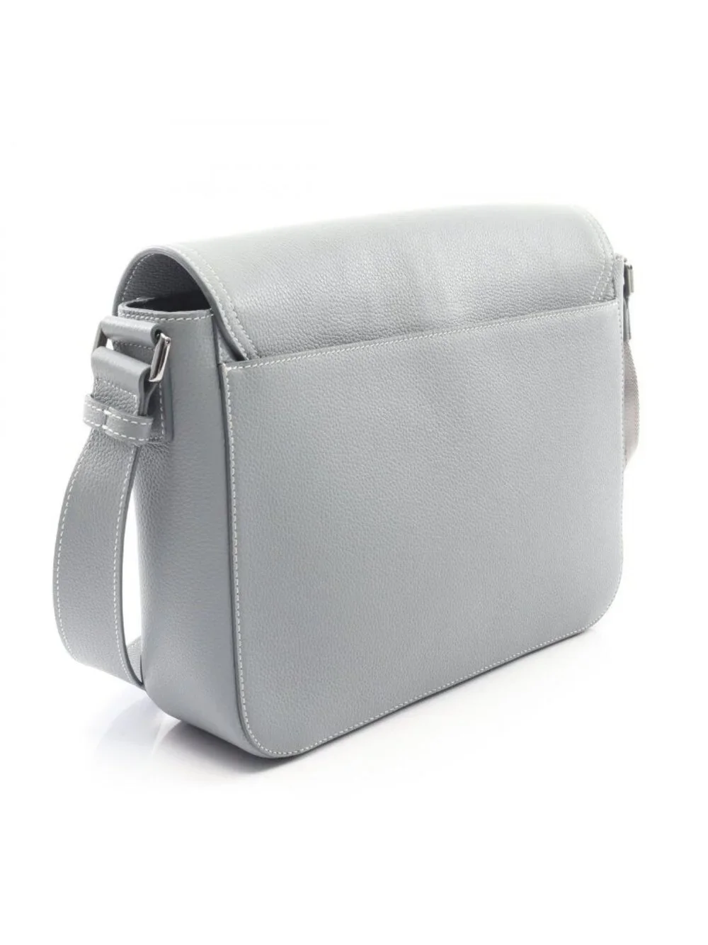 Dior Shoulder Bag Saddle Blue Gray Leather